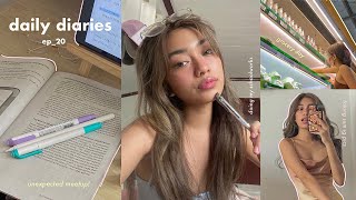 daily diaries ep 20  grocery day online classes unexpected meetup 🛒📚 [upl. by Eniretak617]