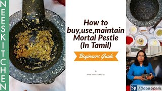 Mortar pestle basics TamilHow to use Mortar pestle  Make simple curry masala [upl. by Niltag]