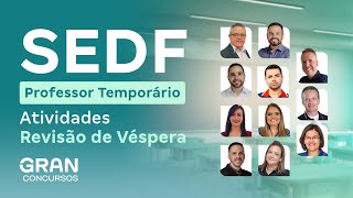 Concurso SEDF  Revisão de Véspera  Professor Temporário Atividades [upl. by Ryann]