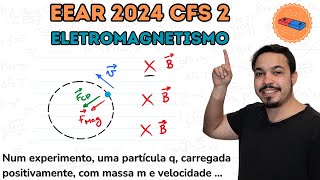 EEAR 20242  Num experimento uma partícula q carregada positivamente com massa m e velocidade [upl. by Wilfrid]