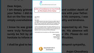 Letter of condolence to a friend on the death of his father [upl. by Noroj]