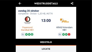 Feyenoord handbal HB1  KrasVolendam HB1 [upl. by Ettezzil]