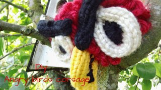 DIY Angry Birds Corsage Loom Knitting [upl. by Goodwin]