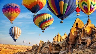 4KAmazing Hot Balloon Rides Over Beautiful Place and Cappadocia Turkey [upl. by Perrie]