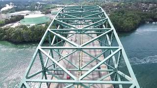 WELCOME TO MAINE 1080HD AERIAL VIEW OF THE PISCATAQUA RIVER BRIDGE DJI PHANTOMJOHNNY J FLA [upl. by Poppy]