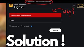 Rockstar Login Issue  Email not found or Password is invalid [upl. by Annaitat]