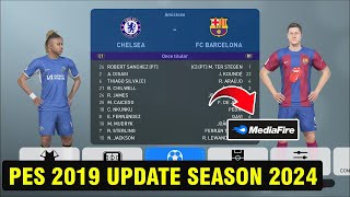 CARA INSTALL PES 2019 UPDATE SEASON 2024 DI LAPTOP ATAU PC  Update Pemain Logo dan Jersey [upl. by Berkshire]