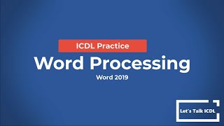 ICDL Practice  Documents Word Processing  Syllabus 50 Word 2019 [upl. by Nemsaj752]