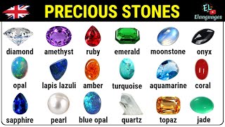 Precious stones gemstones jewels in English vocabulary with pictures  Learn English [upl. by Reg]