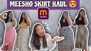 HUGE MEESHO SKIRT HAUL 😍  ALL UNDER RS499  PINTEREST SKIRTS  THAT MESSY THING [upl. by Anayik917]