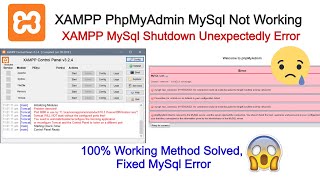 Xampp Mysql and PhpMyAdmin Dont Work  Xampp Phpmyadmin Access Denied  Mysql Shutdown Unexpectedly [upl. by Elime]