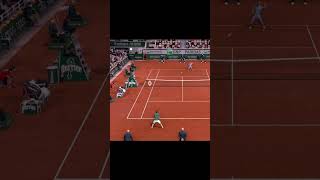 Tennis Elbow 4 Federer 26 Strokes Rally And Nice Volley Finish vs Nadal shorts [upl. by Yelloh674]