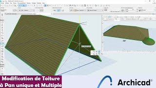 Toiture Partie 3  Modification de Toiture à Pan Unique et Multiple dans Archicad [upl. by Larkin902]