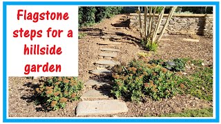 Flagstone steps for a hillside garden [upl. by Aneloj]