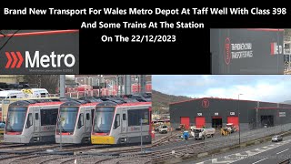 4K Brand New Transport For Wales Metro Depot At Taff Well With Class 398 And Trains Station 221223 [upl. by Paige]