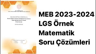 MEB 20232024 LGS ÖRNEK MATEMATİK SORULARI [upl. by Radman]