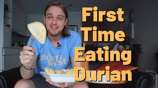 First Time Eating Durian in Thailand  Monthong quotGolden Pillowquot Durian [upl. by Enibas]