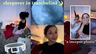 SLEEPOVER în trambulină a început ploaia curățăm trambulina și o transformăm 🌙 [upl. by Trammel]