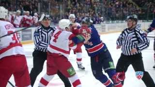 Бой КХЛ Макаров дерется Лера недовольна  KHL Fight Makarov fights Vityaz [upl. by Ecinaej]