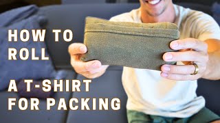 How to roll a t shirts for packing  travel compact How to roll TShirts without wrinkles [upl. by Zweig827]