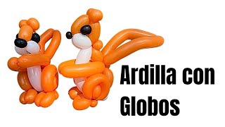 Ardilla con globos Balloon Squirrel tutorial How to make a squirrel with long balloons [upl. by Ayr]