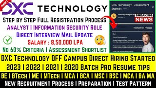 DXC Technology OFF Campus Drive 2023  2022  2021  2020 Batch  DXC Fresher Mass Hiring  DXC Jobs [upl. by Dolphin]