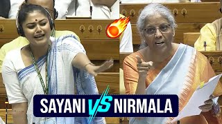 Sayani Ghosh vs Nirmala Seetharaman War of Words In Lok Sabha  Parliament Sessions  News Buzz [upl. by Darn107]