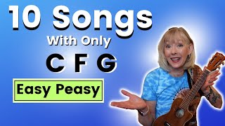 10 Easy Ukulele Songs Using Only 3 Chords Tutorial and Play Along [upl. by Ellehcrad]