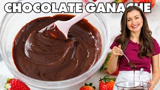 Easy Chocolate Ganache  ONLY 2 INGREDIENTS [upl. by Itsim]