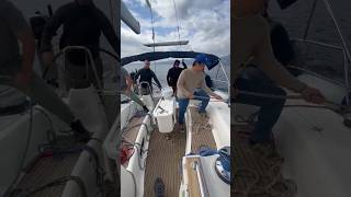 Learning how to tack and trim practice on Bavaria 44 sailingschool sailing [upl. by Radbourne]