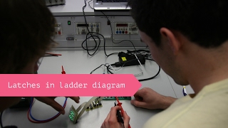 Example Latches Ladder Diagram Pneumatic piston using latches  Mechatronics Lectures [upl. by Stillas]