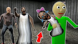 Playing as Baldi thief vs Little Granny vs Grandpa vs Granny  Gameplay Animation p22 [upl. by Alyac]