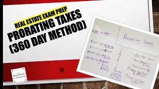 Real Estate Math Video 6a  Prorate Real Estate Taxes 36030 Day Method  Real Estate Exam Prep [upl. by Assitruc]