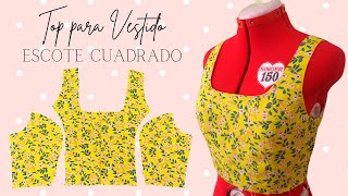 Cómo hacer un Vestido Forrado Escote Cuadrado y Corte Princesa Parte 1 Top  How to make a dress [upl. by Kcirederf372]