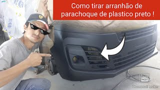 Como tirar arranhão de parachoque de plastico preto virgem texturizado deixar igual novo [upl. by Blondell]