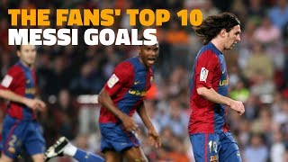 Messis best 10 goals according to the fans [upl. by Jeraldine]