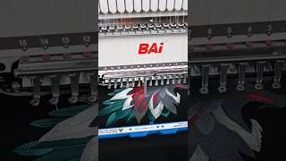 Embroidering a 110000 stitch design on a BAi embroidery machine embroidery shorts [upl. by Perlie440]