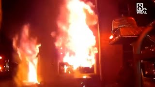 Firefighter captures video of Chambersburg apartment building fire [upl. by Jeremy]