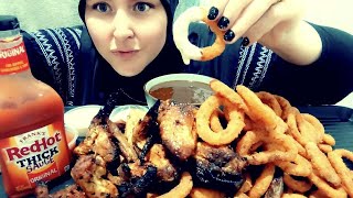 Chicken Wings amp Onion Rings Jalapeno Ketjap Manis Gravy Hot Sauce Ranch Dressing  MARYAM ALHARBAWI [upl. by Sumetra66]