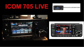 ICOM IC705 LIVE  HUBNETM0FXBHF BANDS ECHOLINK AND MORE [upl. by Nue]