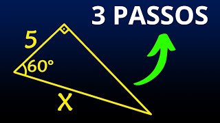 ✅3 PASSOS Trigonometria no triângulo retângulo em 3 passos [upl. by Sirroned203]