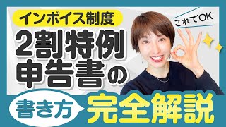 【個人事業主向け2割特例消費税申告書の書き方完全解説】by 女性税理士 [upl. by Holzman]