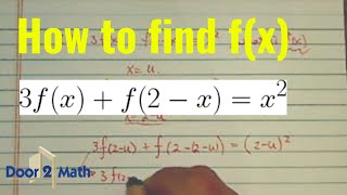 SOLVE FOR FX  If 3fxf2xx2 what is fx  PreCalculus [upl. by Noiroc]