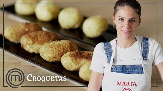 Croquetas de pollo tradicionales y sin gluten  Receta paso a paso con MARTA DE MASTERCHEF 6 [upl. by Barkley]