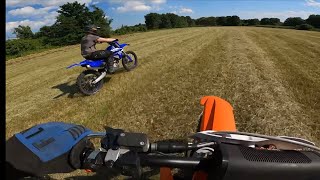 KTM 350sxf VS Yz450F drag race and Trail Ride [upl. by Herm]