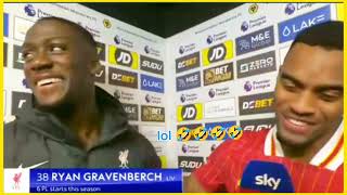 Ibrahima Konate  Most important we got the 3 point  amp Ryan Gravenberch match interview Wolves V LF [upl. by Ecila]