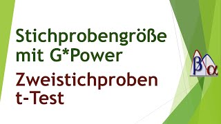 Stichprobengröße beim Zweistichproben tTest mit GPower [upl. by Molton]