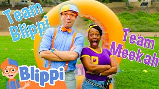 Blippi Vs Meekah Game Show  BEST OF BLIPPI TOYS  Educational Videos for Kids [upl. by Aynatahs]