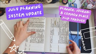 july planning system update  planner journal amp commonplace flip through [upl. by Nightingale]