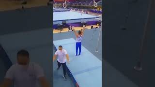 One of the best reactions in gymnastics😂gymnastics stillrings worldcup stick olympics [upl. by Sutsugua]